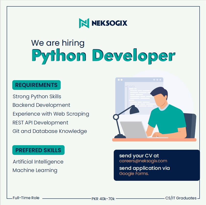 We are hiring a Python Developer